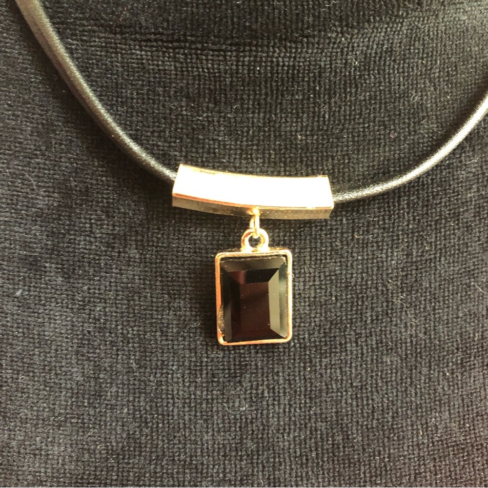 Leather & 14k Gold Plated Necklace 🖤